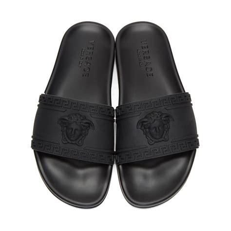 versace medusa slides black